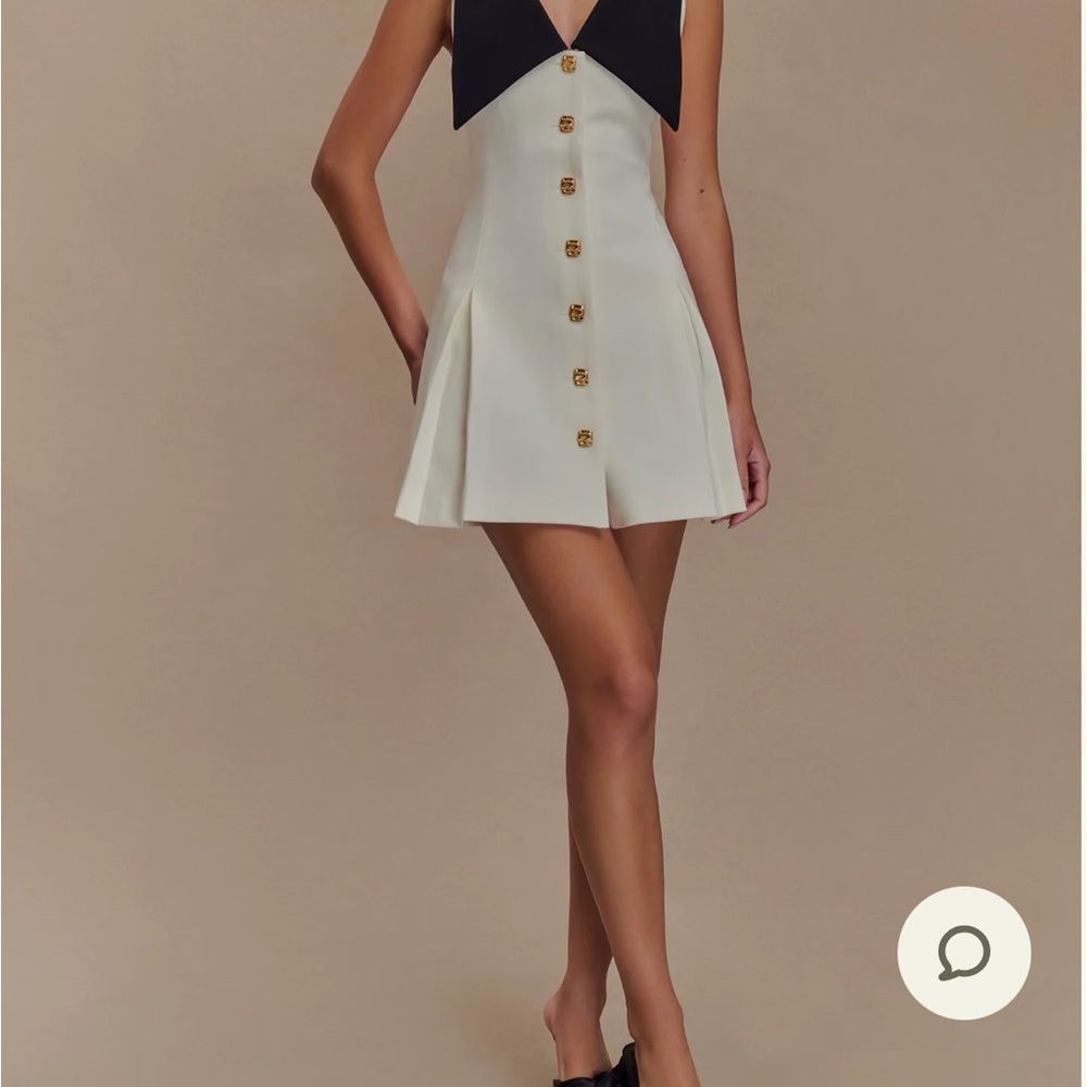 Meshki Black and Cream Mini Dress